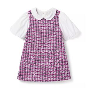 Janie and Jack Peter Pan Collar Boucle Puff Sleeve Dress Lilac Kids 4 NWT
